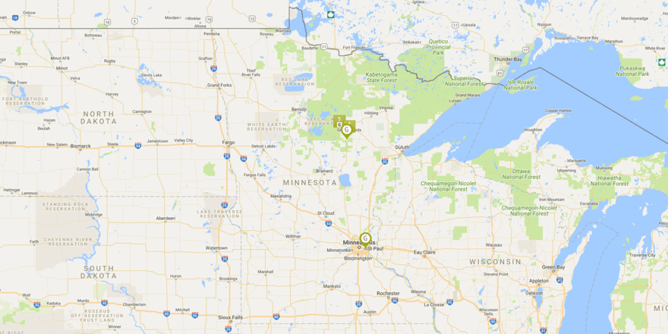 Google map of Invest Early grants